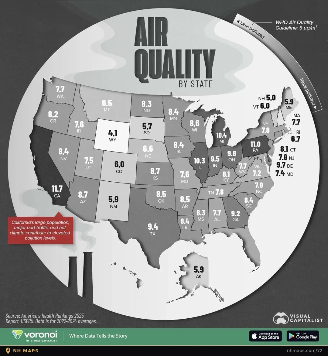 Air Quality by State (2022–2024)