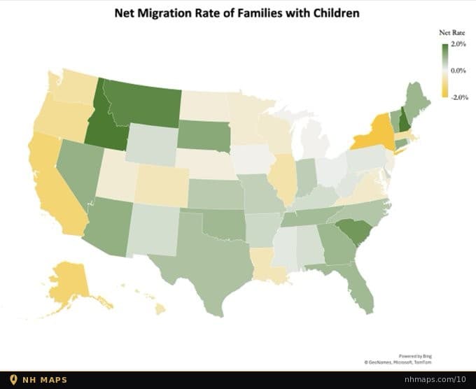 Net Migration Rate of Families With Children