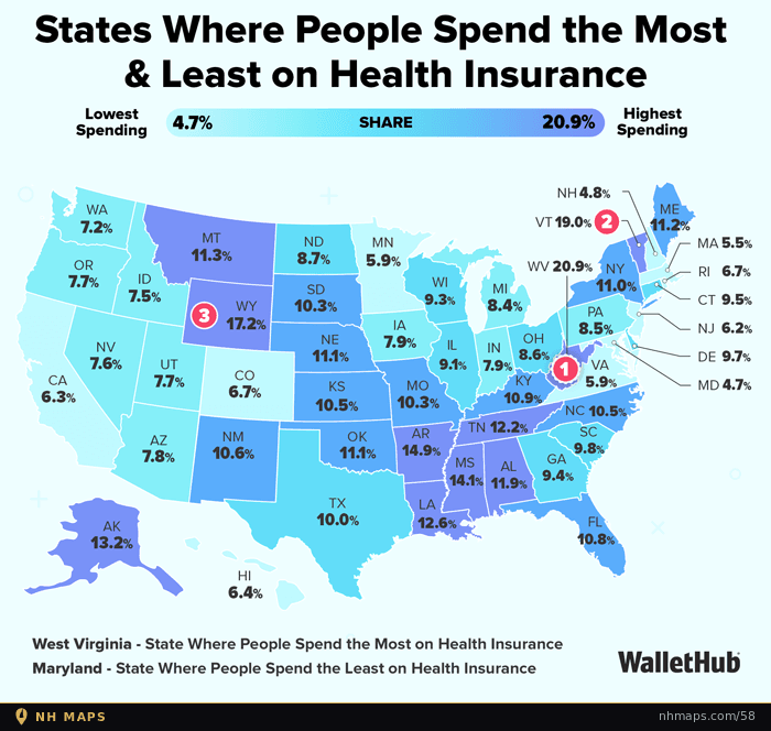 Share of Spending on Health Insurance by State