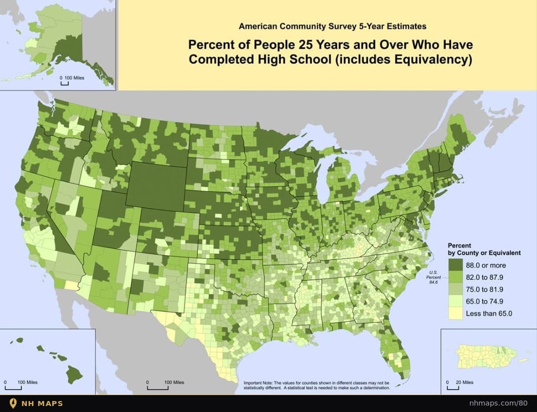 High School Completion by County