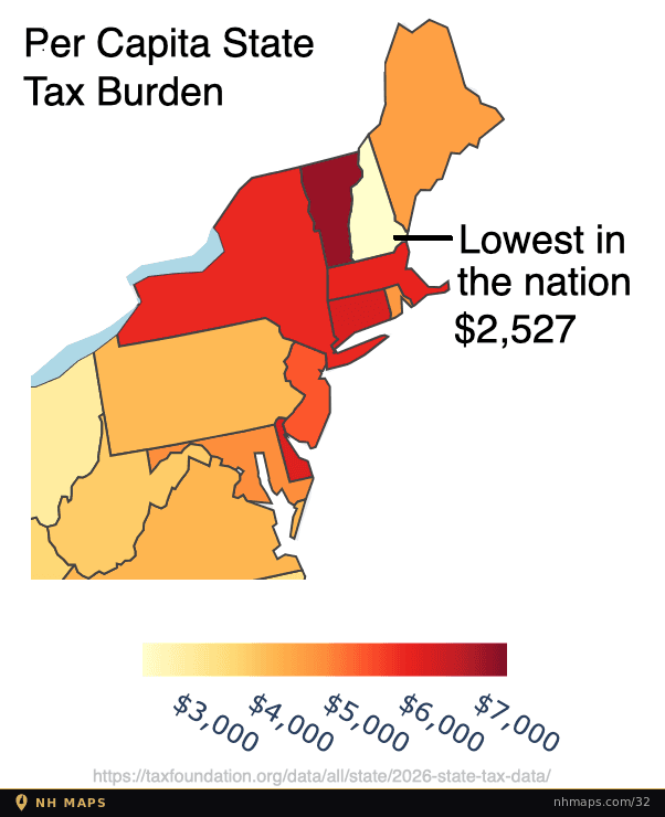 Per Capita State Tax Burden (2026)