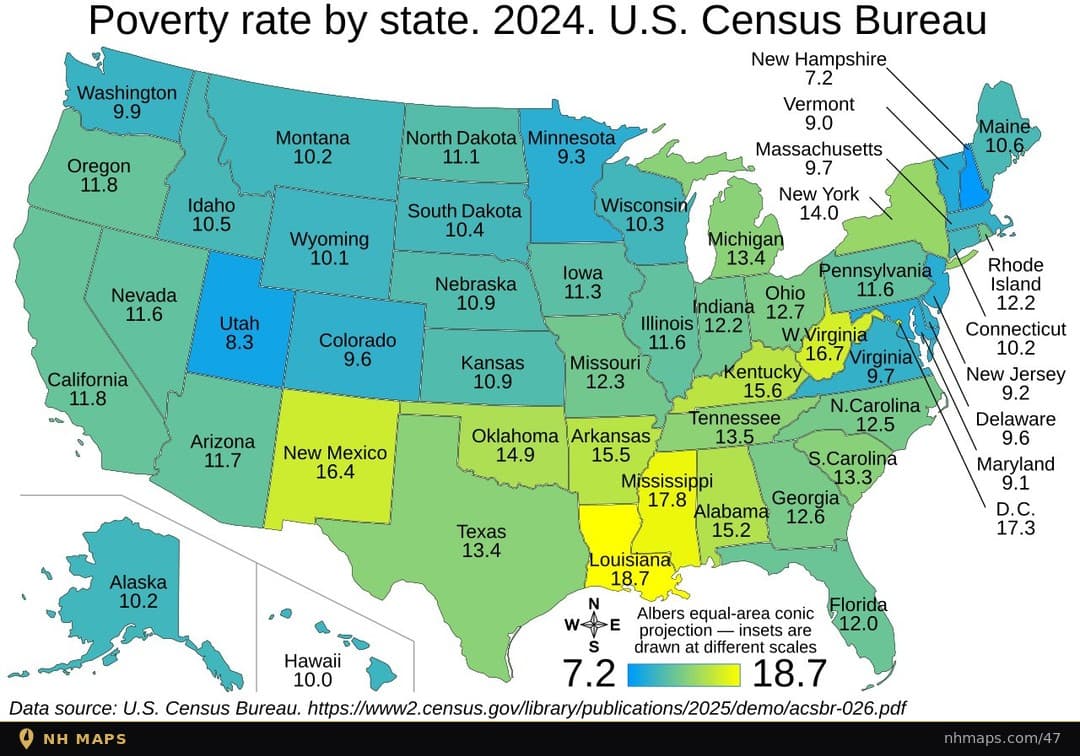 Poverty Rate by State (2024)