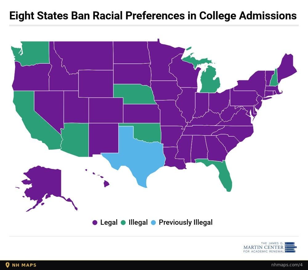 States Banning Racial Preferences in College Admissions