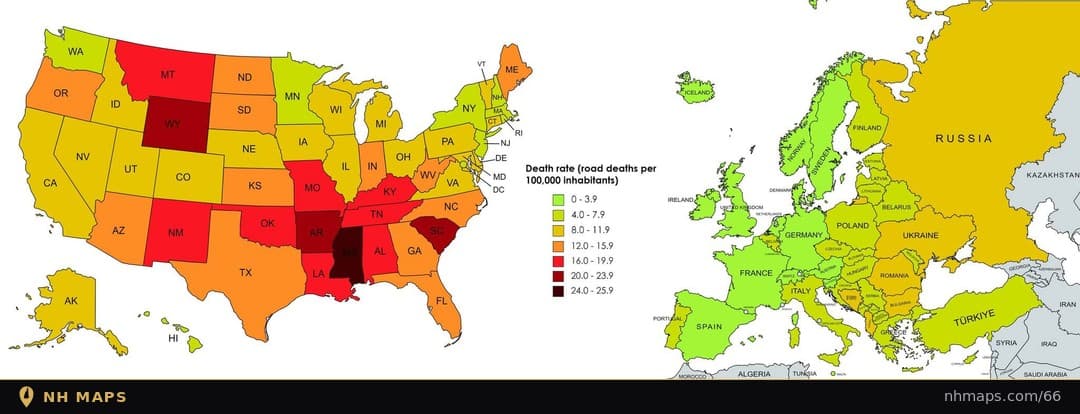 Road Death Rate: US vs Europe