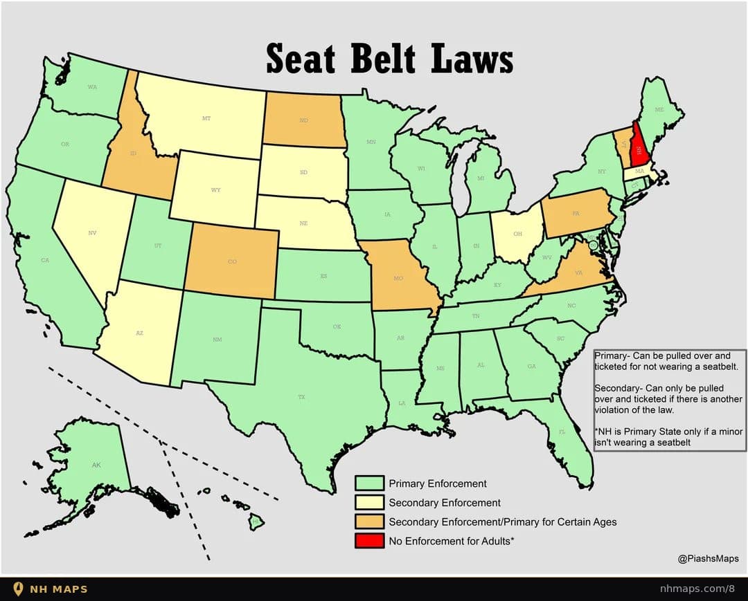 Seat Belt Laws by State