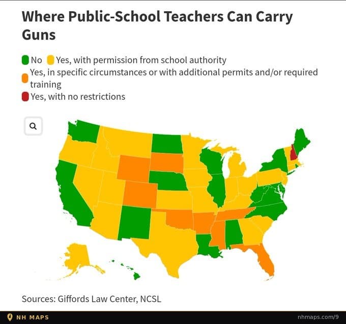 Where Public-School Teachers Can Carry Guns