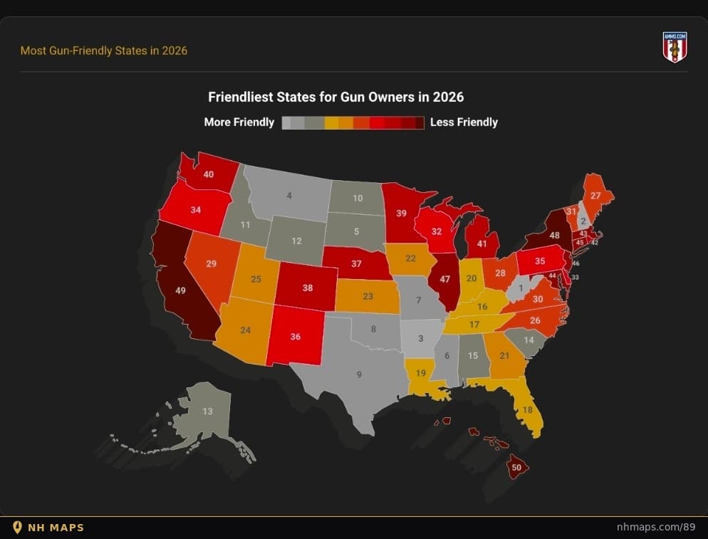 Friendliest State for Gun Owners