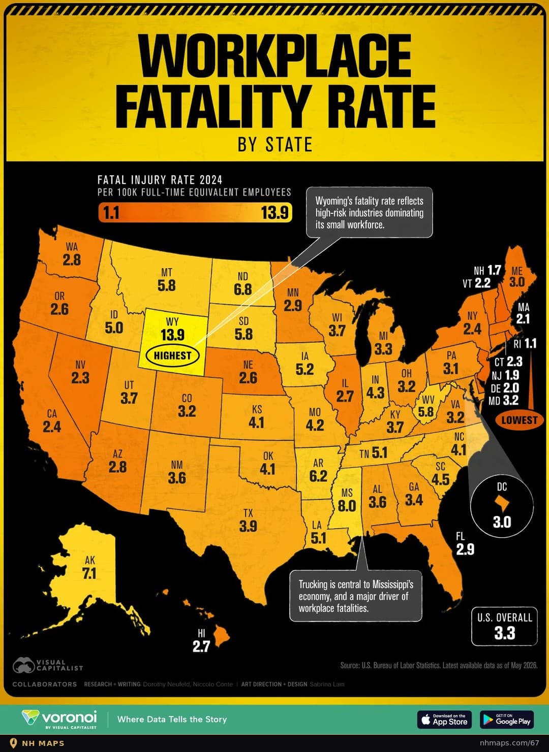 Workplace Fatality Rate by State (2024)